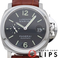 Panerai Luminor Marina 40mm PAM00048 男士腕錶，不鏽鋼/皮革，黑色，拋光，成色極佳（二手） - 錶盒，保固卡，不鏽鋼/皮革。