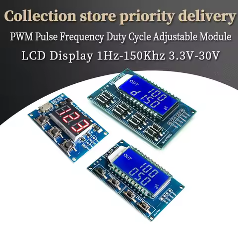 Signal Generator PWM Pulse Frequency Duty Cycle Adjustable Module LCD Display 1Hz-150Khz 3.3V-30V PW
