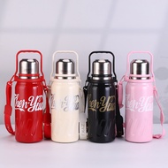 Insulated Vacuum Tumbler with Strap Handle Stainless Steel Thermos Water Bottle 900ML 1200ML
