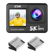 Camera Hành Động (Hành Trình) Xe Máy Giá Rẻ C1R 5K / 4K Chống rυng 2 Màn Hình - Tặng Pin Dock Sạc