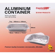 No.4438-P Aluminium Foil Tray with Cover (1 PACKET X 5 PCS)