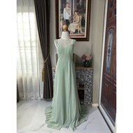 Long Evening Dress (Size XL) Pastel Green (AZAZIE) Second Hand