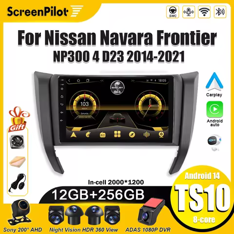 Android 16 For Nissan Navara Frontier NP300 4 D23 2014-2021 Multimedia Video Player Carplay Touch Sc