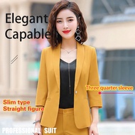 Chic Women's Yellow Blazer Jacket Lightweight and Short Ideal for Casual and Professional Outfits