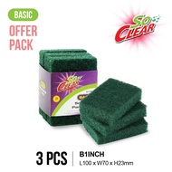 SO CLEAR BASIC 2,3,5,10Pcs/Pack Nylon Scouring Sponge Pad,Dish Wash Spons Basuh Pinggan,B1INCH, B315