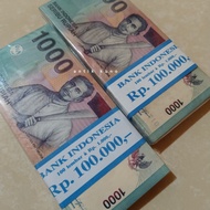 Uang lama 1000 rupiah Pattimura 1 gepokan seri urut