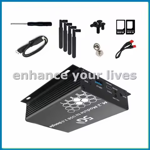 USB 3.0 to NGFF M.2 B-Key Wireless Adapter 1 SIM Card Slot 4 Antennas & Case with USB Cable for 5G 4