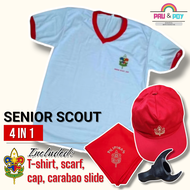 SENIOR SCOUT UNIFORM(4 IN 1 SET), T-shirt/Carabao Slide/Cap/Scarf