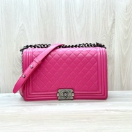 CHANEL桃粉復古銀釦BOY28/A92193