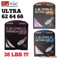 38 LBS !!! HIQUA ULTRA BEYOND TITANIUM 62 Badminton Strings Original64 66