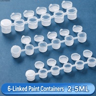 CLEIGHTEEN8H Empty Paint Strip, 2ml 3ml 5ml 6/8 Connected Paint Pots, Portable Plastic Refillable Pa