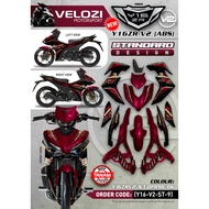VELOZI Y16 V2 Y16ZR ABS COVER SET STANDARD DESIGN DPRME BK RED SIAP TANAM COVERSET Y16-V2-ST-9