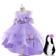 Girls Dress Encanto Cosplay Isabela Costume Princess Dress Suit