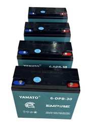 Một bộ 4 bình xe máy điện Yamato 12V 30Ah ( 6-DZF-30/6-FM-30 / 6-DPB-30 / YMT-12-30 )