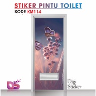 Premium Toilet Door Sticker 60cmx190cm 70cmx200cm Elegant Floral Motif Sticker KM114-118
