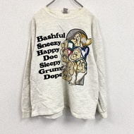 90年代Dia Club白雪公主七個小矮人衛衣/毛衣，淺灰色，M/L碼，古著