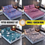 Premium Cotton Cadar 650 Threadcount Single 2in1 /Queen 4in1/King 4in1 Getah Sekeliling