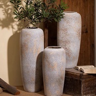 S/🌔Retro Floor Vase, Stoneware Vintage Vase, Home Decoration Flower Arrangement Large Vase ADFF