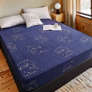 【Malaysia Ready Stock】Quilted sheets Mattress Topper Cotton Fabric Mattress Protector Thicken Fitted Bedsheet bedsheet
