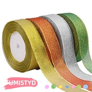 UMISTYDREAMUM9U 22M Ribbon, Metallic Double Face Satin Ribbons, Durable 2.5CM Glitter Gift Wrapping 
