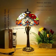 Stained Glass Table Lamp LED Colorful Table Light Living Room Study Room Bedroom Decoration Bedside