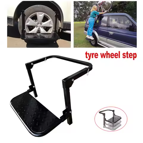 Universal Tire Step Vehicle Car Portable Folding Stairs Tyre Mount Steps Ladder Heavy Duty for Campe