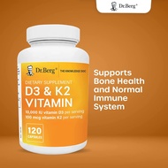 Dr. Berg's D3 & K2 Vitamin - 60 capsules (5k iu)  / 120 cap (10k iu) D3K2 Dr Berg