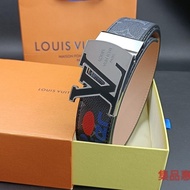 LV men s trendy leather belt high-end all-match business youth smooth buckle pants belt with letters durable
