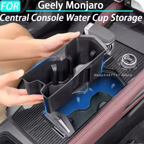 Car Central Console Water Cup Storage Box for Geely Monjaro Interior Accessories