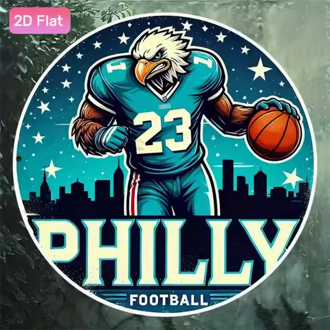 Jordan 23 Vintage Metal Eagle Basketball Jersey Sign 7.87x7.87in Man Cave Wall Decor