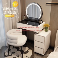Real New Style Light Bedroom Rock Luxury One-Piece Dressing Table Modern Small Apartment Board Bedsi