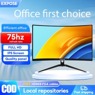 Expose Computer Monitor 19//22/24 Inch FULL HD 1080P/2K/4K Monitor Curved Surface 75/165HZ HDMI Office Home Game Laptop Computer Monitor