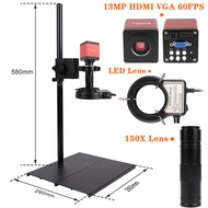 กล้องจุลทรรศน์ดิจิตอล4K HD 48MP/38MP/13MP เซนเซอร์ของ Sony HDMI 1080P 150X เลนส์ขยายไฟ LED ปรับได้