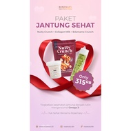 Healthy Heart Package Rich in Omega 3 Crispy Edamame Snacks, Almond Collagen Milk with Chia Seed, Nu