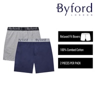 Byford Seluar Dalam Boxer (2 Pcs) | 100% Cotton Boxer Short Assorted Colours - BUD5284X
