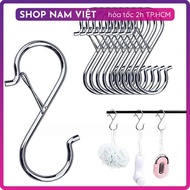 Windproof S-shaped metal hanging hook, no-drill hanger for closets, bags, hats, anti-slip storage ho