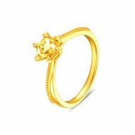 周大福 - 爆閃圓形六爪999足金戒指（約0.093両）