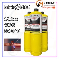 MAPP PRO Welding Gas & Soldering & Brazing & Mapp Gas 3600 F 14.1oz 400G