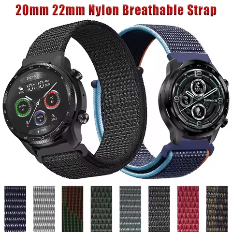 Nylon Loop 20mm 22mm Watch Band For TicWatch E2/E3/S/S2/GTH 2/GTX/GTW Strap For TicWatch Pro 3 Ultra