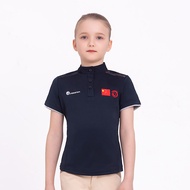 [High-End] Children Summer Equestrian T-Shirt Boys Girls Sweat-Absorbent Breathable Equestrian T-Shi