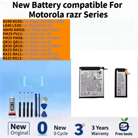 New Battery Compatible For Motorola Razr 5G/Razr 2022/razr 40/40 Ultra/razr 50/50 Ultra/razr 60/60Pr