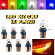 1PCS Signal Flash Strobe Light T10 Universal Led Signal Kelip Moto Tail Light T10 COB (S) Flash Ligh