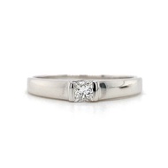 Jumbo Gold & Diamonds H503121835 Princess cut Diamond Ring 18K White Gold 1 stone 0.17ct HK Ring Siz