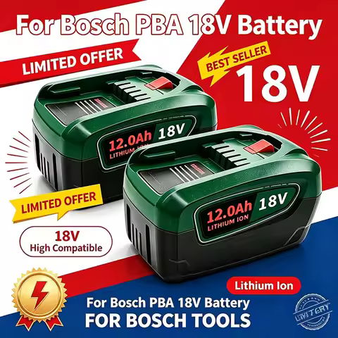 Battery For Bosch PBA Rechargeable Battery 8000mAh 18V For Bosch Power Tools AL1880CV AL1810CV AL188