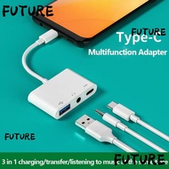 HL-FUTU Type-C to 3.5m Professional USB Splitter 3 in 1 Audio Converter