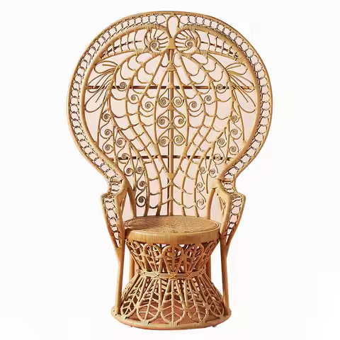 Rattan Peacock Chair, Princess Rattan Chair Hotel Villa Indian Chair