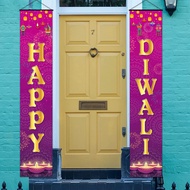 FANGLELAND Happy Diwali Porch Sign, Festival of Lights Party Banner, Happy Deepavali Decorations, Hindu Dewalee Door Hanging Decorations for Home Outdoor Indoor