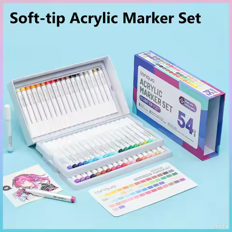 Languo New Colors 36colors Acrylic Paint Pens Marker Artist Rock Painting Glass Ceramic Fabric DIY C