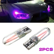 2PCS T10 Purple 194 168 W5W COB LED CANBUS Silica Bright Glass License Light DC 12V Headlight Bulb D