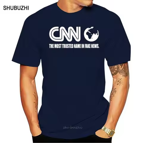 Cnn Fake News Networking T-Shirt Funny Meme Fraud Corrupt Liberal Media Fashion Brand Men Tops Stree